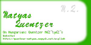 matyas quentzer business card